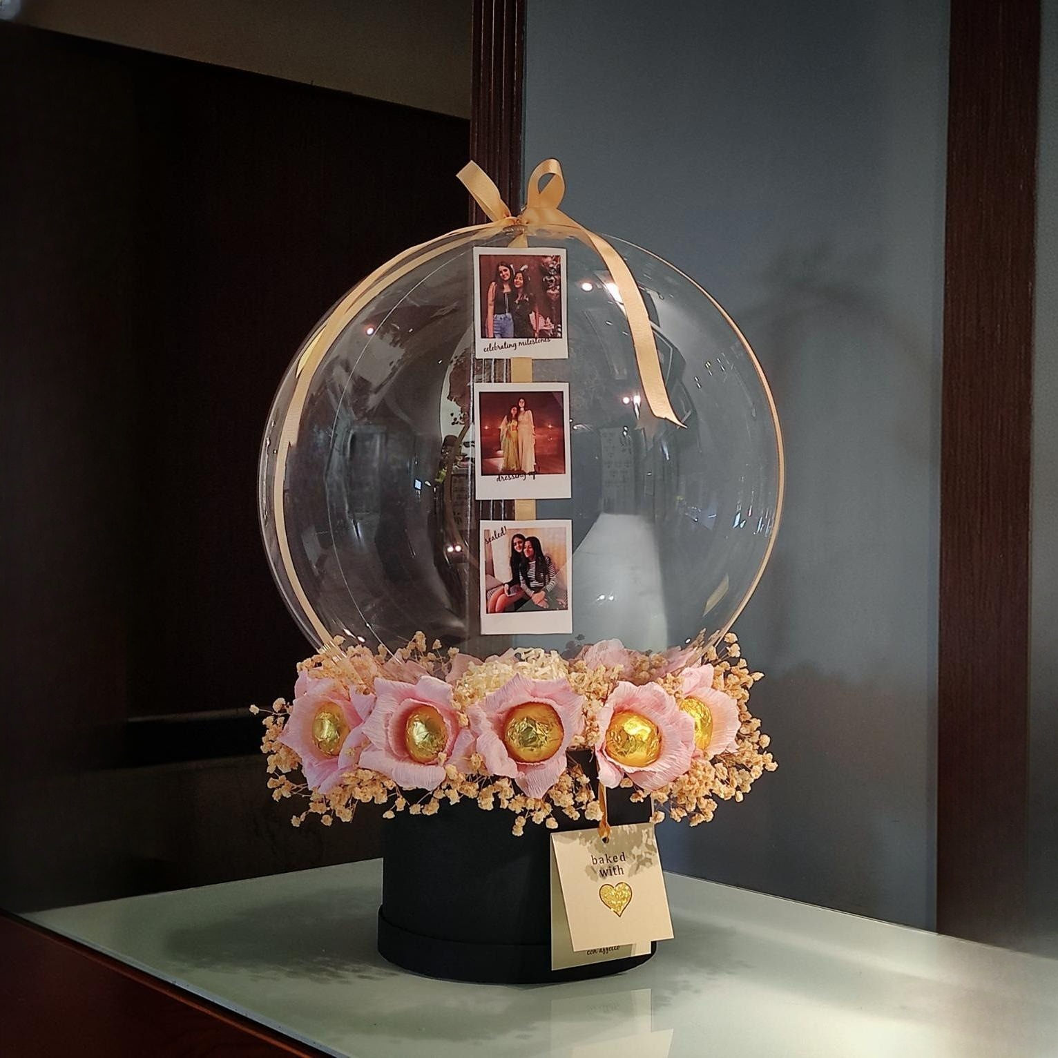 Cake Pop Bouquet - Pink Blooms with Photo Balloon